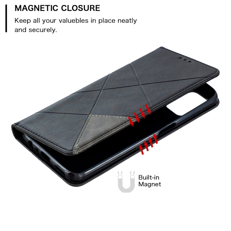For Oppo A72 / A52 / A92 Rhombus Texture Horizontal Flip Magnetic Leather Case with Holder & Card Slots