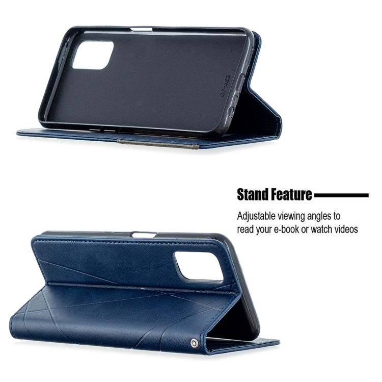 For Oppo A72 / A52 / A92 Rhombus Texture Horizontal Flip Magnetic Leather Case with Holder & Card Slots