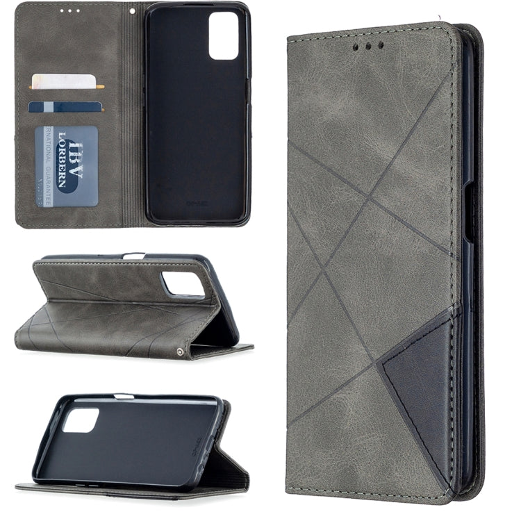 For Oppo A72 / A52 / A92 Rhombus Texture Horizontal Flip Magnetic Leather Case with Holder & Card Slots