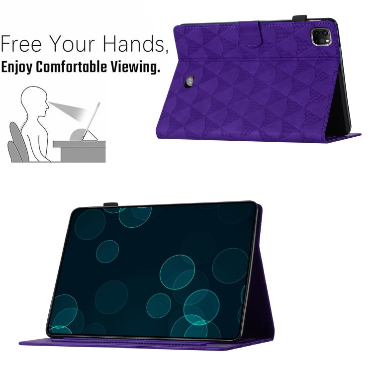 For iPad Pro 11 2025 / 2024 Diamond Texture Embossed Leather Smart Tablet Case
