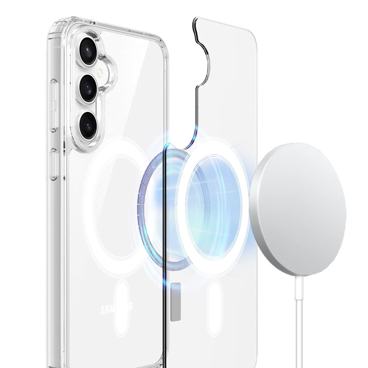 For Samsung Galaxy S24 FE 5G MagSafe Magnetic Acrylic TPU Phone Case - Transparent