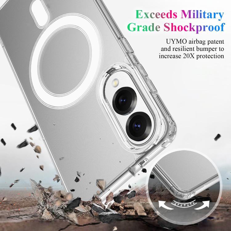 For Samsung Galaxy S25 Edge 5G MagSafe Magnetic Acrylic TPU Phone Case - Transparent