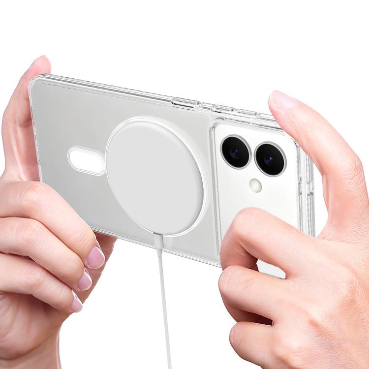 For Samsung Galaxy S26 Edge 5G MagSafe Magnetic Acrylic TPU Phone Case - Transparent