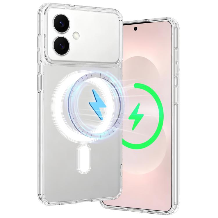 For Samsung Galaxy S26 Edge 5G MagSafe Magnetic Acrylic TPU Phone Case - Transparent