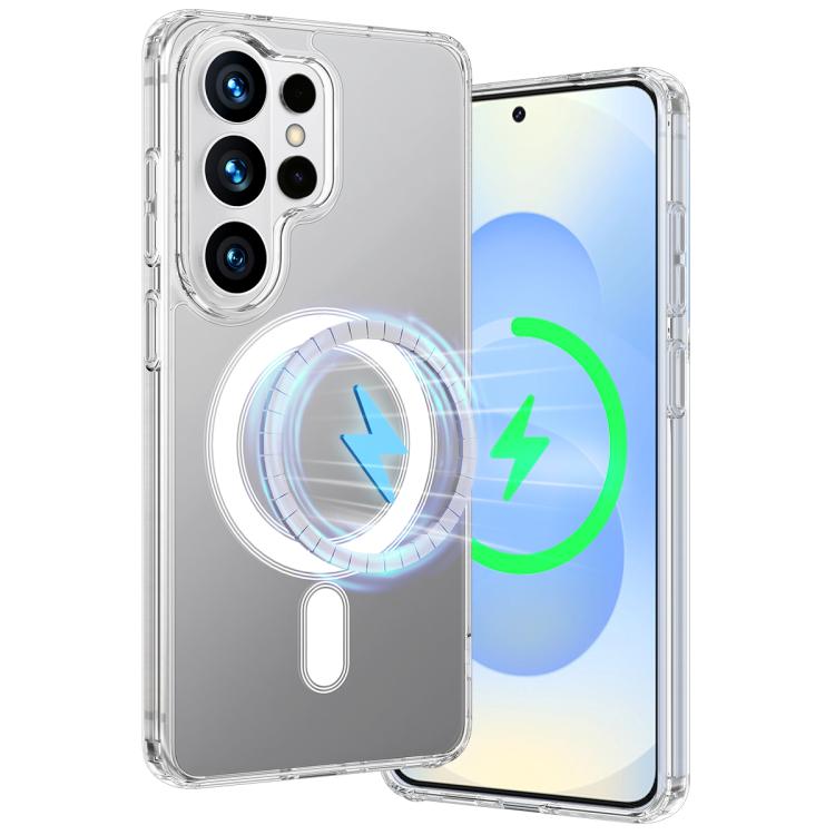 For Samsung Galaxy S26 Ultra 5G MagSafe Magnetic Acrylic TPU Phone Case - Transparent