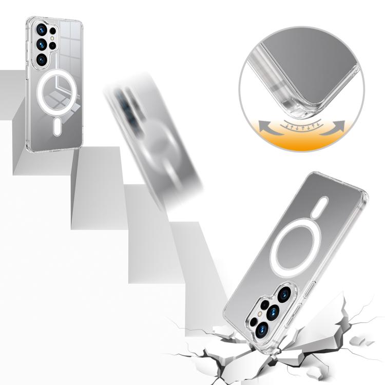 For Samsung Galaxy S26 Ultra 5G MagSafe Magnetic Acrylic TPU Phone Case - Transparent