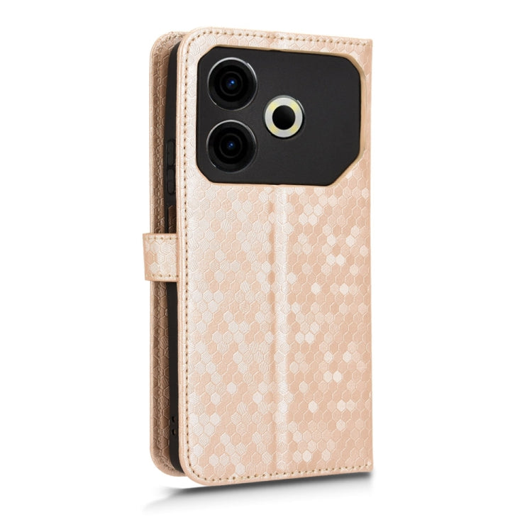 For Tecno Pova 6 Neo Honeycomb Dot Texture Leather Phone Case