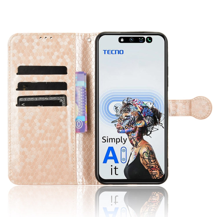 For Tecno Pova 6 Neo 5G / Spark 30 5G Honeycomb Dot Texture Leather Phone Case