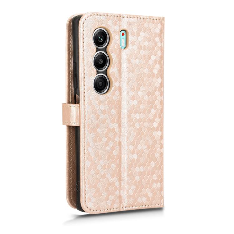 For Tecno Camon 40 Pro 4G / 5G Honeycomb Dot Texture Leather Phone Case