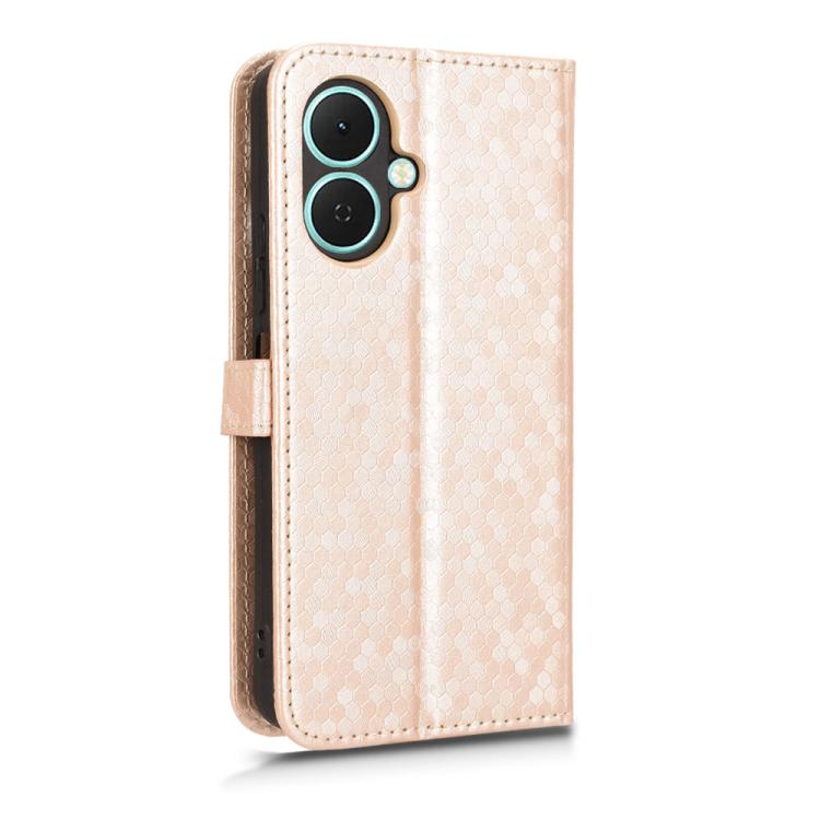For Tecno Spark Go 2 4G Honeycomb Dot Texture Leather Phone Case