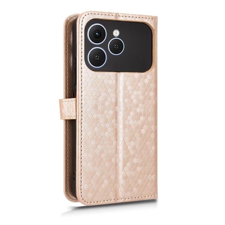 For Tecno Spark 40 4G Honeycomb Dot Texture Leather Phone Case