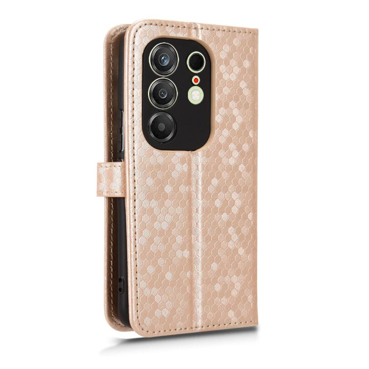 For Tecno Camon 50 Pro 4G Honeycomb Dot Texture Leather Phone Case