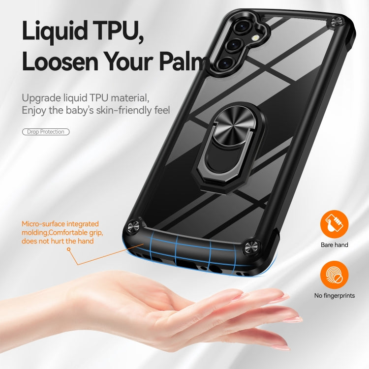 For Samsung Galaxy A35 5G TPU + PC Lens Protection Phone Case with Ring Holder