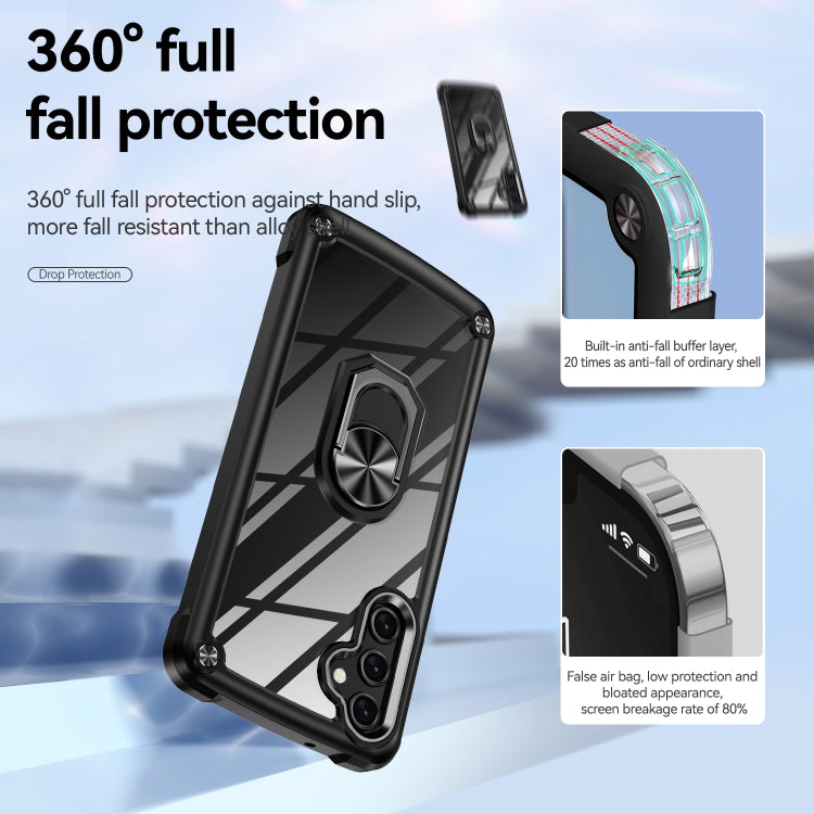 For Samsung Galaxy A35 5G TPU + PC Lens Protection Phone Case with Ring Holder