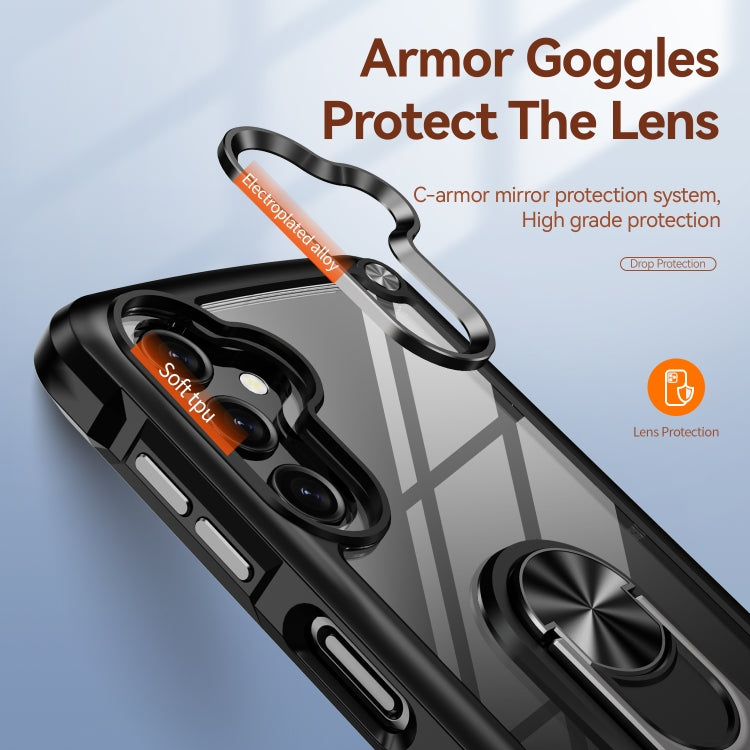 For Samsung Galaxy A35 5G TPU + PC Lens Protection Phone Case with Ring Holder
