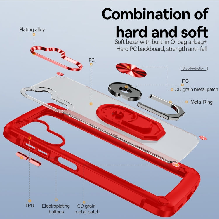 For Samsung Galaxy A35 5G TPU + PC Lens Protection Phone Case with Ring Holder