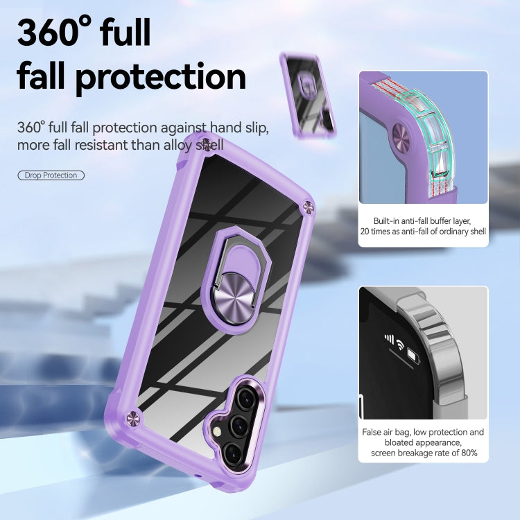 For Samsung Galaxy A35 5G TPU + PC Lens Protection Phone Case with Ring Holder