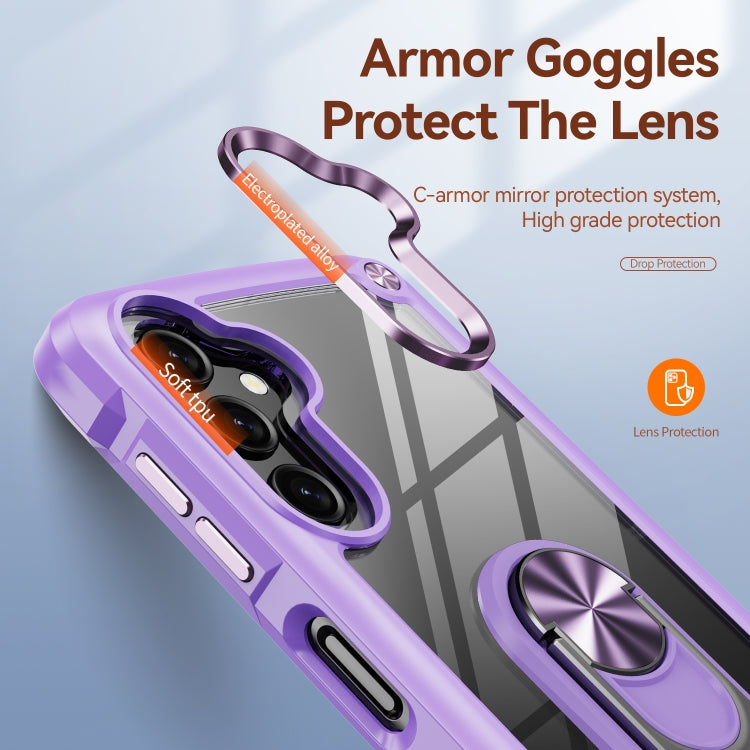For Samsung Galaxy A35 5G TPU + PC Lens Protection Phone Case with Ring Holder