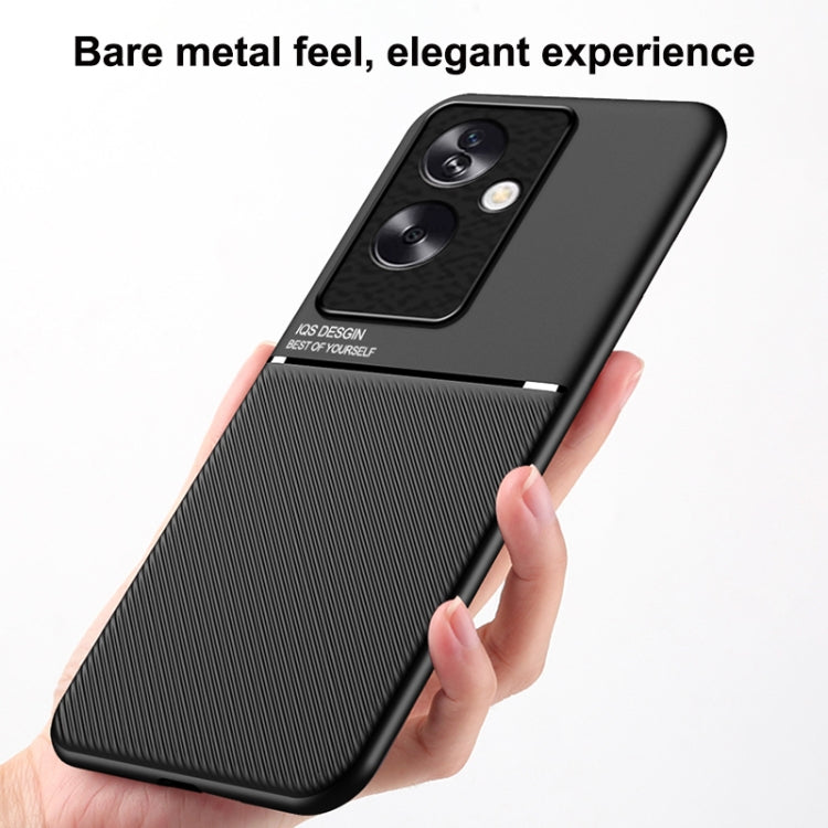 For OPPO A2 Classic Tilt Strip Grain Magnetic PC Hybrid TPU Phone Case