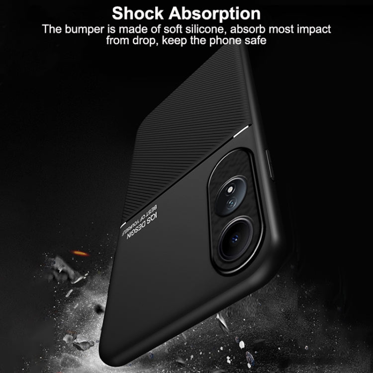 For OPPO A60 Classic Tilt Strip Grain Magnetic PC Hybrid TPU Phone Case
