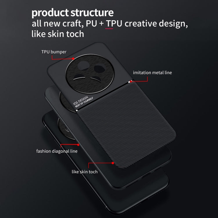 For OPPO A3 China Classic Tilt Strip Grain Magnetic PC Hybrid TPU Phone Case