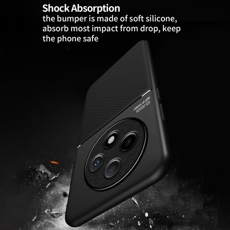 For OPPO A3 China Classic Tilt Strip Grain Magnetic PC Hybrid TPU Phone Case