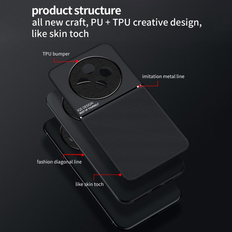 For OPPO Reno12 F 5G Classic Tilt Strip Grain Magnetic PC Hybrid TPU Phone Case