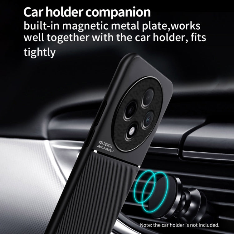 For OPPO Reno12 F 5G Classic Tilt Strip Grain Magnetic PC Hybrid TPU Phone Case