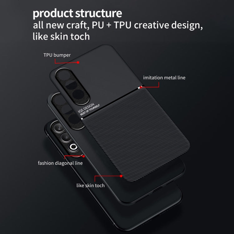 For OPPO K12 Classic Tilt Strip Grain Magnetic PC Hybrid TPU Phone Case