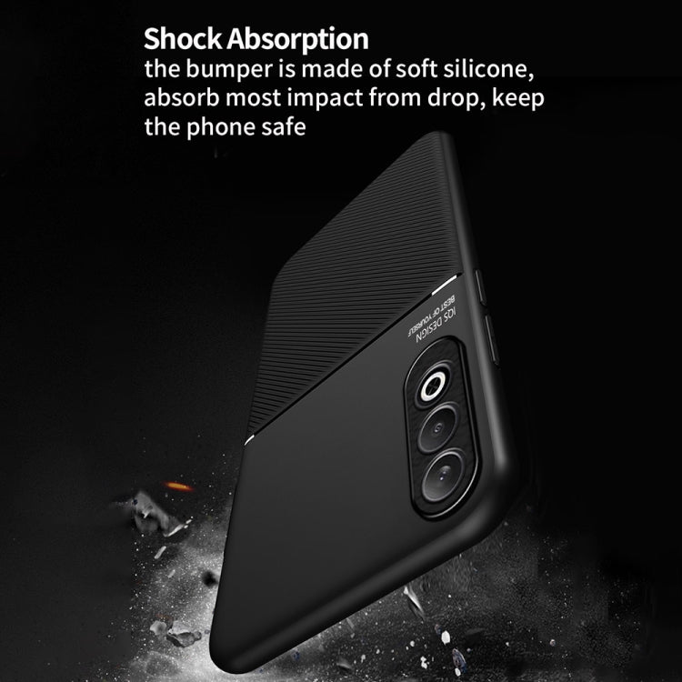 For OPPO K12 Classic Tilt Strip Grain Magnetic PC Hybrid TPU Phone Case
