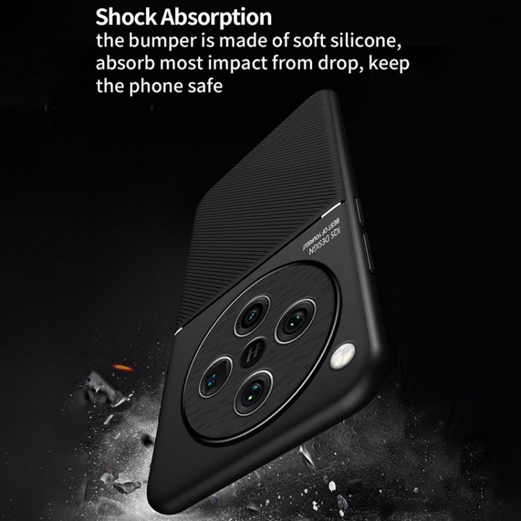 For OPPO Find X8 Classic Tilt Strip Grain Magnetic PC Hybrid TPU Phone Case