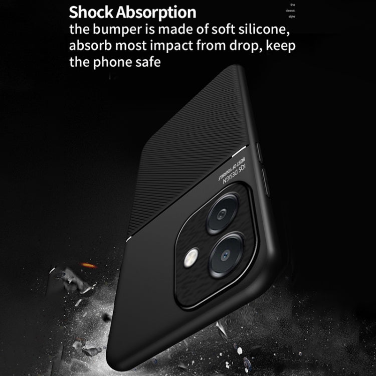 For OPPO A3x 5G India Classic Tilt Strip Grain Magnetic PC Hybrid TPU Phone Case