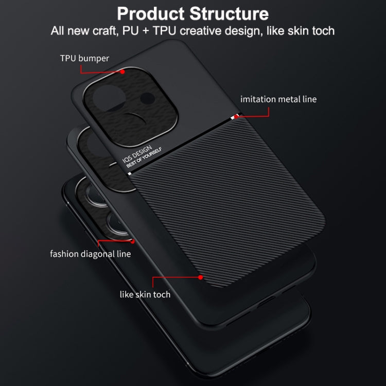 For OPPO A3x 5G India Classic Tilt Strip Grain Magnetic PC Hybrid TPU Phone Case