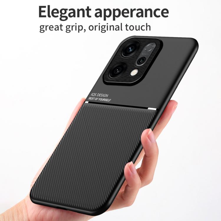 For OPPO  Reno14 Global Classic Tilt Strip Grain Magnetic PC Hybrid TPU Phone Case