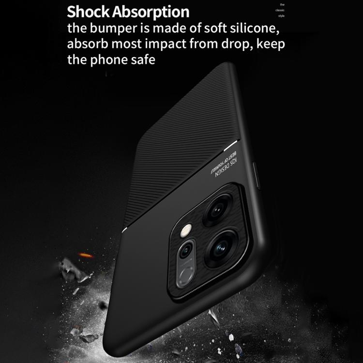 For OPPO  Reno14 Global Classic Tilt Strip Grain Magnetic PC Hybrid TPU Phone Case