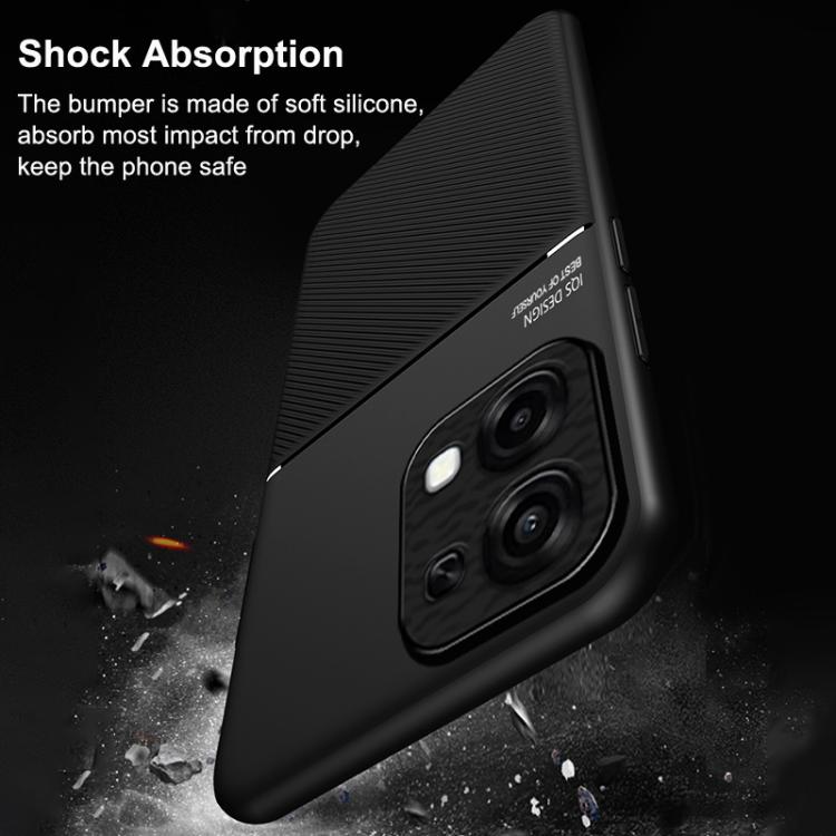 For OPPO A6 5G / A6 Pro 4G / 5G Global Classic Tilt Strip Grain Magnetic PC Hybrid TPU Phone Case