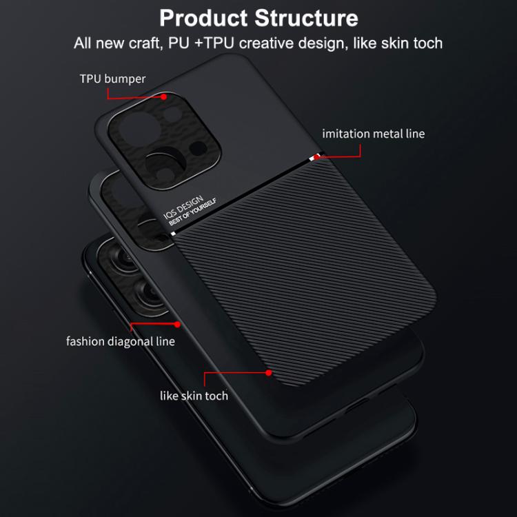 For OPPO A6 5G / A6 Pro 4G / 5G Global Classic Tilt Strip Grain Magnetic PC Hybrid TPU Phone Case
