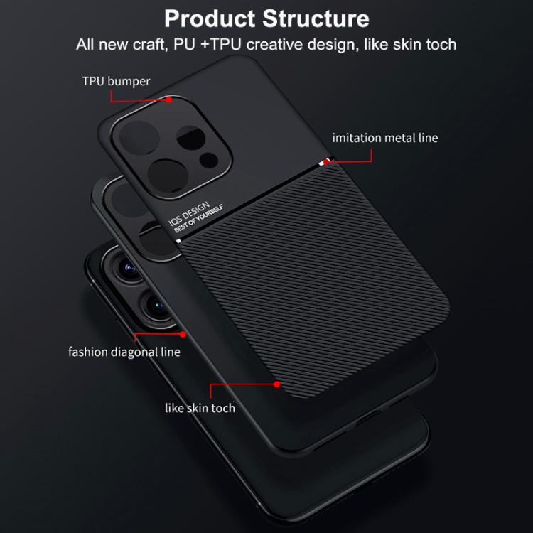 For OPPO Reno15 F 5G Classic Tilt Strip Grain Magnetic PC Hybrid TPU Phone Case
