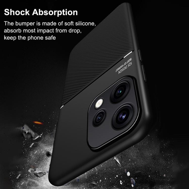 For OPPO Reno 15c 5G Classic Tilt Strip Grain Magnetic PC Hybrid TPU Phone Case