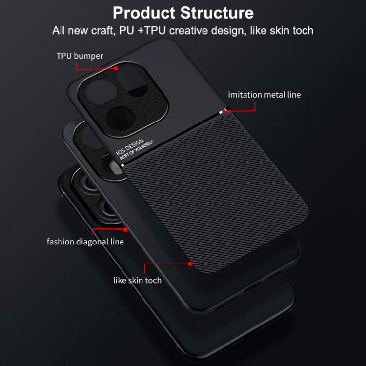 For OPPO Reno15 Pro 5G Global Classic Tilt Strip Grain Magnetic PC Hybrid TPU Phone Case