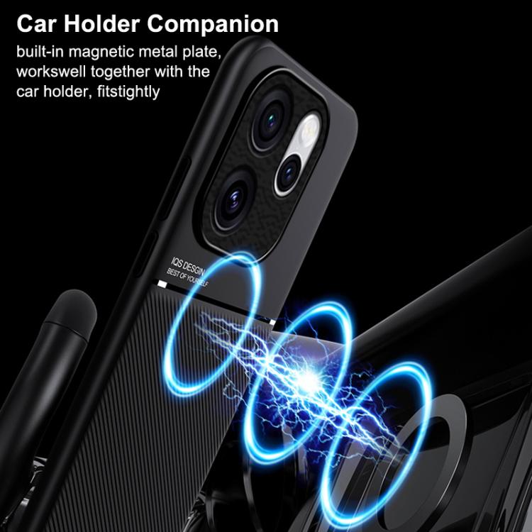 For OPPO Reno15 Pro 5G Global Classic Tilt Strip Grain Magnetic PC Hybrid TPU Phone Case