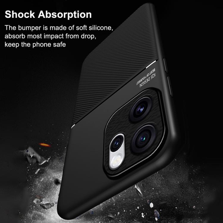 For OPPO Reno15 Pro 5G Global Classic Tilt Strip Grain Magnetic PC Hybrid TPU Phone Case