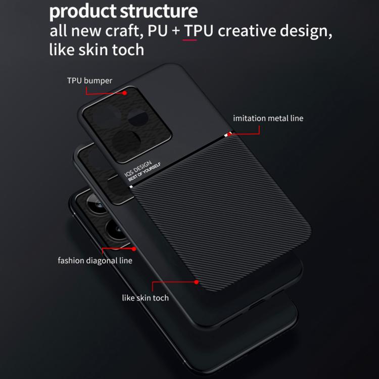 For Realme GT 7 Global Classic Tilt Strip Grain Magnetic PC Hybrid TPU Phone Case
