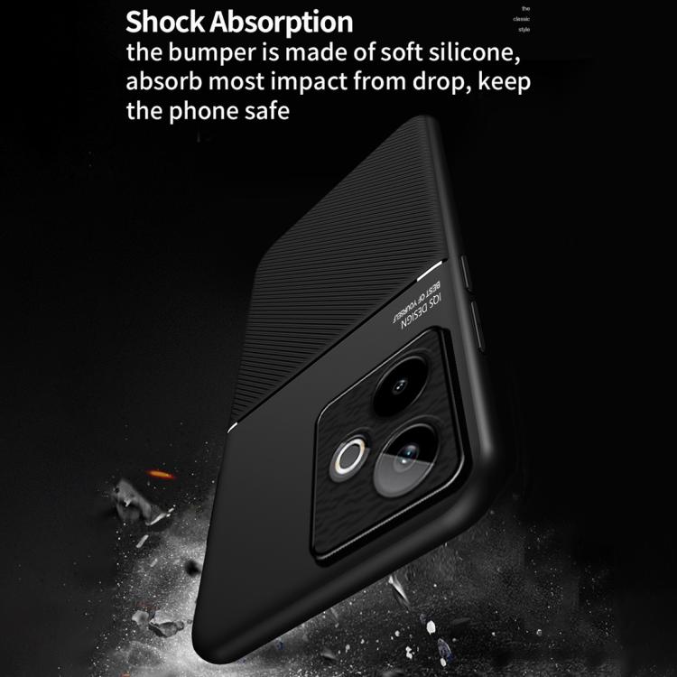 For Realme GT 7 Global Classic Tilt Strip Grain Magnetic PC Hybrid TPU Phone Case