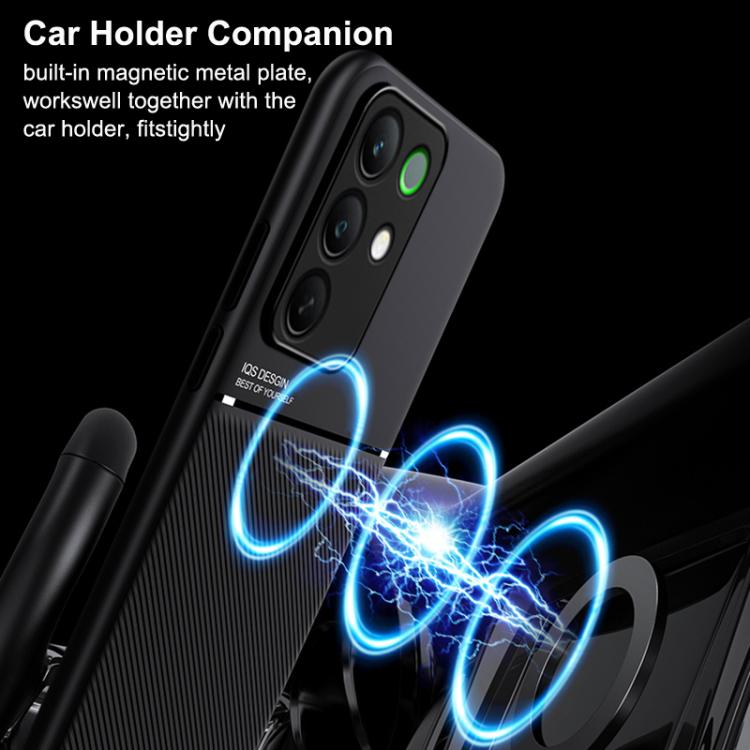 For Realme C85 4G / 5G / 15x 5G India Classic Tilt Strip Grain Magnetic PC Hybrid TPU Phone Case