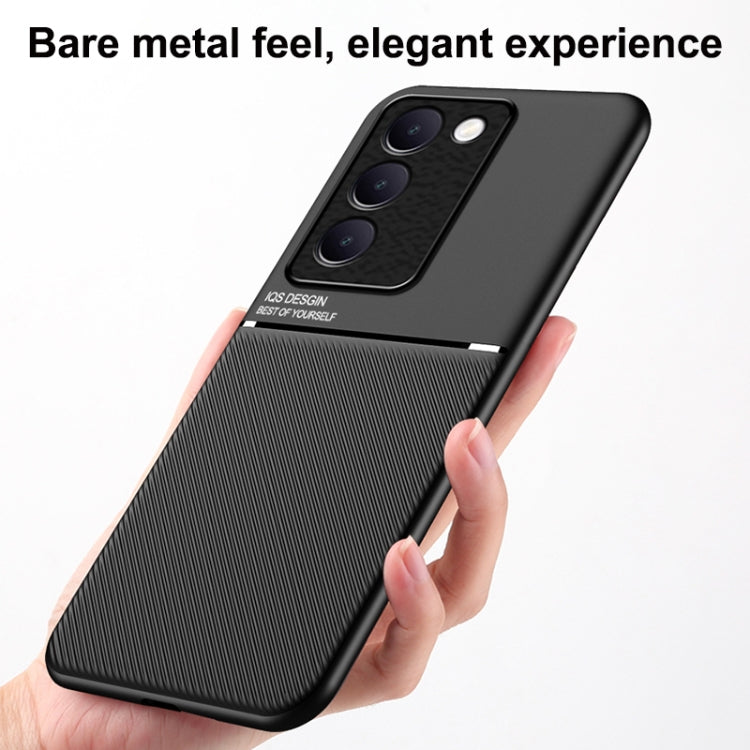 For vivo Y100 5G IDN Classic Tilt Strip Grain Magnetic PC Hybrid TPU Phone Case
