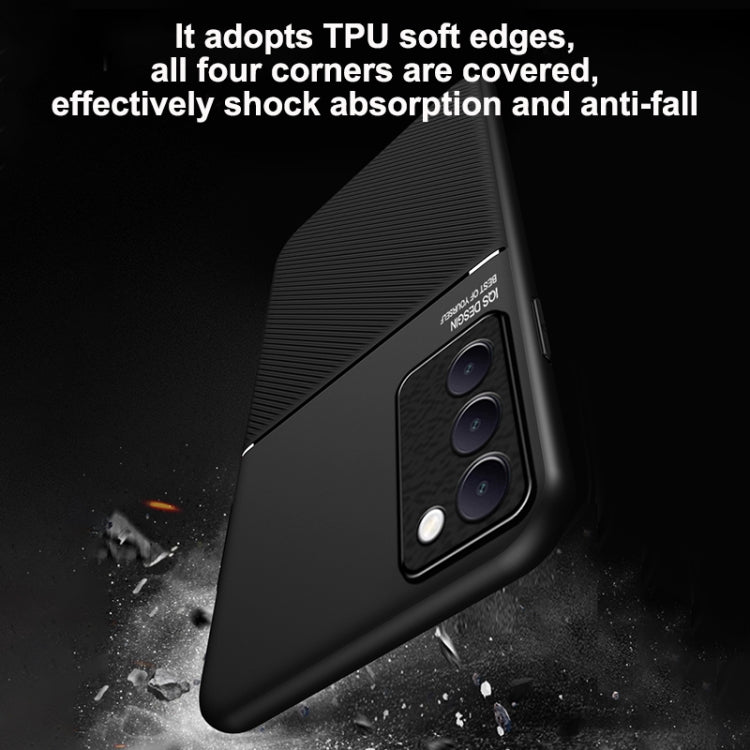 For vivo Y100 5G IDN Classic Tilt Strip Grain Magnetic PC Hybrid TPU Phone Case