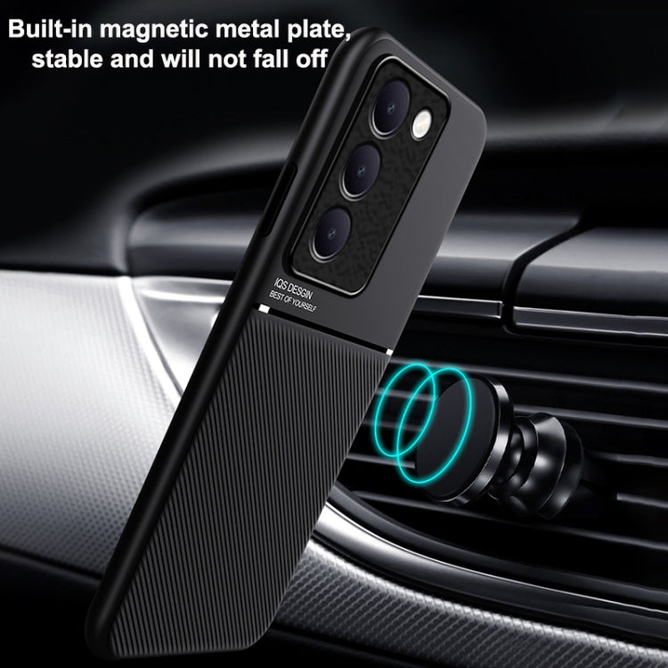 For vivo Y100 5G IDN Classic Tilt Strip Grain Magnetic PC Hybrid TPU Phone Case