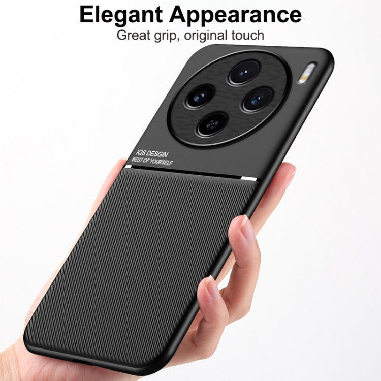 For vivo X100s Classic Tilt Strip Grain Magnetic PC Hybrid TPU Phone Case