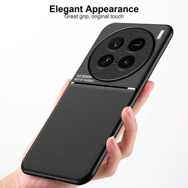 For vivo X100 Ultra Classic Tilt Strip Grain Magnetic PC Hybrid TPU Phone Case